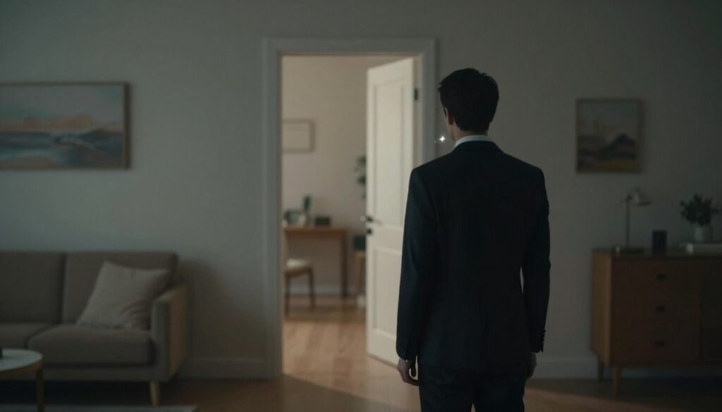 A dreamlike scene depicting the essence of a dream about theft. In the foreground, a shadowy figure in a dark, professional attire stands silently, holding a glimmering object that reflects light, symbolizing stolen valuables. The middle ground features an open door, slightly ajar, leading to a dimly lit hallway suggesting a sense of intrusion and unease. The background depicts a surreal, abstract interpretation of a cozy home interior, with soft, muted colors and indistinct shapes representing the dream state. The lighting is soft and moody, casting gentle shadows that evoke a feeling of mystery and introspection. The composition should convey a dreamlike and contemplative atmosphere, inviting viewers to ponder the deeper meanings of the dream about theft. A dreamlike scene depicting the essence of a dream about theft. In the foreground, a shadowy figure in a dark, professional attire stands silently, holding a glimmering object that reflects light, symbolizing stolen valuables. The middle ground features an open door, slightly ajar, leading to a dimly lit hallway suggesting a sense of intrusion and unease. The background depicts a surreal, abstract interpretation of a cozy home interior, with soft, muted colors and indistinct shapes representing the dream state. The lighting is soft and moody, casting gentle shadows that evoke a feeling of mystery and introspection. The composition should convey a dreamlike and contemplative atmosphere, inviting viewers to ponder the deeper meanings of the dream about theft.
